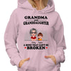 Grandma Grandkid Bond Can‘t Be Broken Personalized Hoodie Sweatshirt