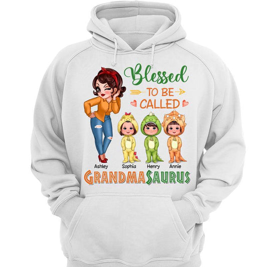 Blessed To Be Called Grandmasaurus Dinosaur Costume Doll Kid Personalized Hoodie Sweatshirt