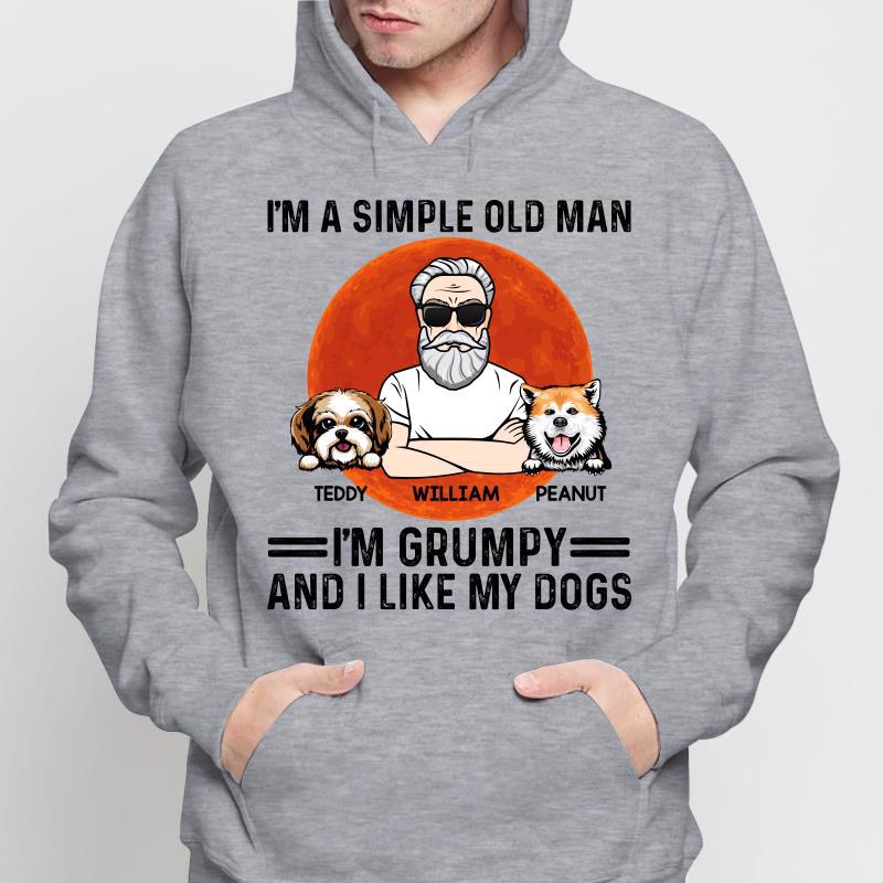 Moon Simple Old Man Like Dogs Personalized Hoodie Sweatshirt