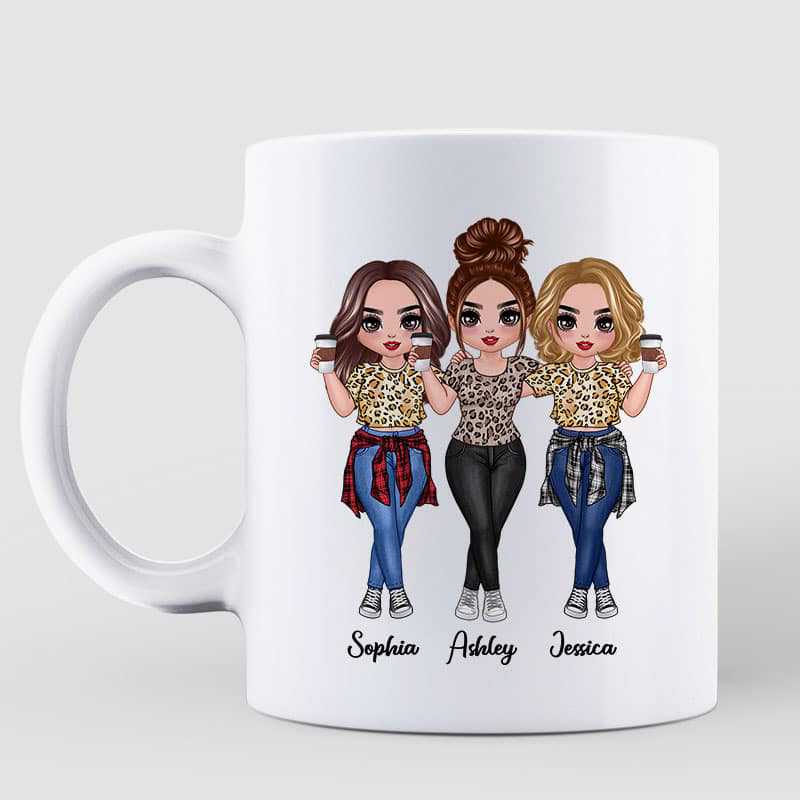 Leopard Energetic Doll Besties Personalized Mug