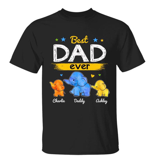 Best Dad Ever Just Ask Kids Elephants Father‘s Day Gift Personalized Shirt