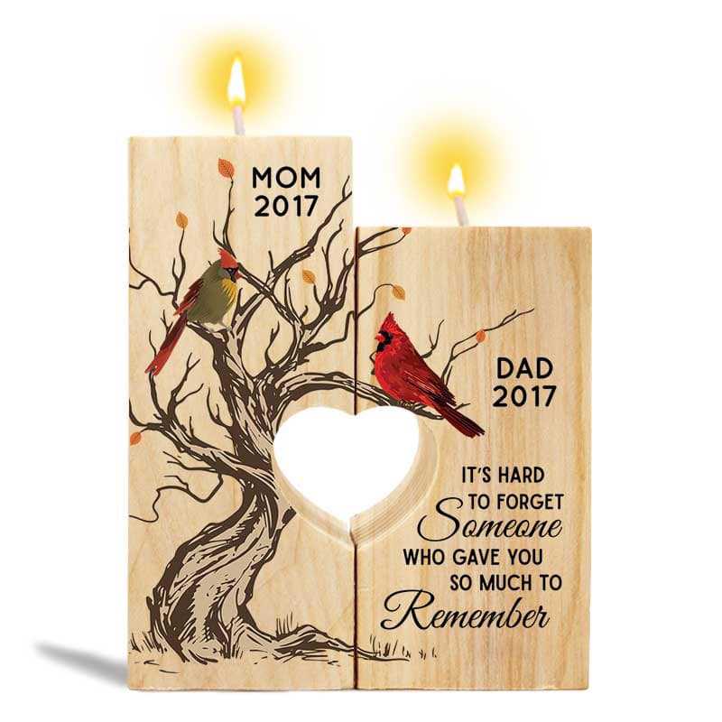 Candle Holder Cardinal Hard To Forget Memorial Personalized Candle Holder Onesize