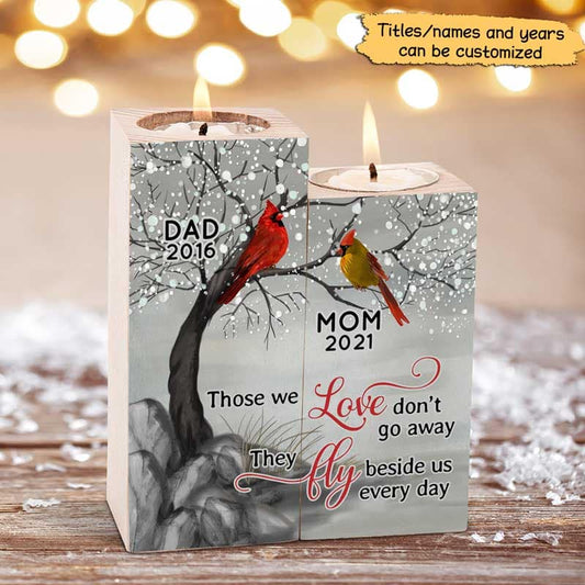 Candle Holder Cardinals Blossom Tree Dad Mom Memorial Personalized Candle Holder Onesize