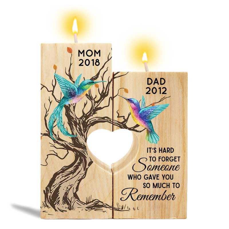 Candle Holder Hummingbird Hard To Forget Memorial Personalized Candle Holder Onesize
