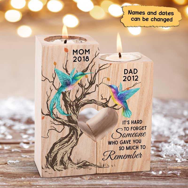 Candle Holder Hummingbird Hard To Forget Memorial Personalized Candle Holder Onesize