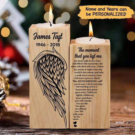 Candle Holder The Moment You Left Wings Memorial Personalized Candle Holder Onesize