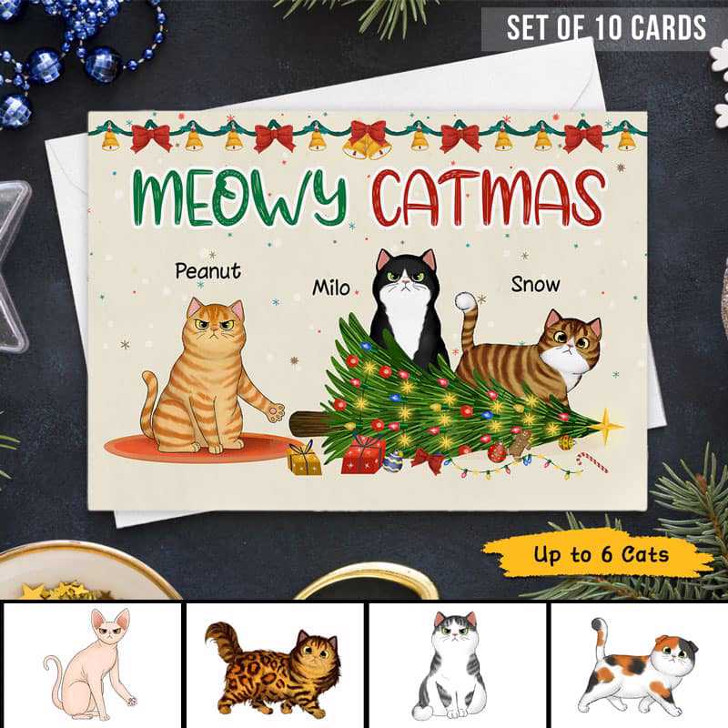 Cards Naughty Cats Personalized Cards 7x5 / 1 Card