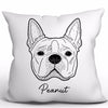 Dog Head Outline Simple Personalized Pillow (Insert Included)