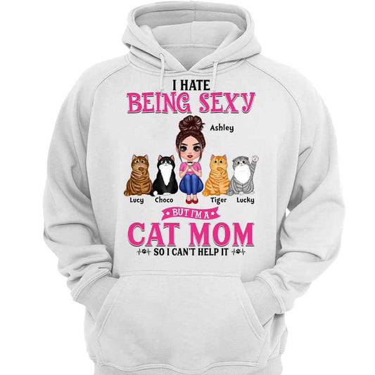 Sexy Cat Mom Personalized Hoodie Sweatshirt