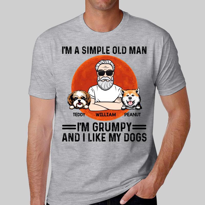 Moon Simple Old Man Like Dogs Personalized Shirt