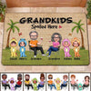 Grandkids Spoiled Here Cute Dinosaur Doll Personalized Doormat