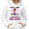 Doll Woman Sitting Just A Woman Girl Who Loves Her Dogs Personalized Hoodie Sweatshirt