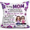 To My Mom Checkered Flowers Personalized Pillow