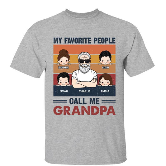 Retro Favorite People Call Me Grandpa Old Man Personalized Shirt