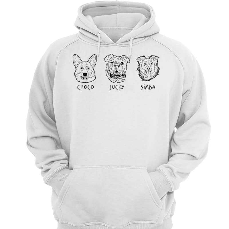 Dog Head Outline Gift For Dog Lover Personalized Hoodie Sweatshirt