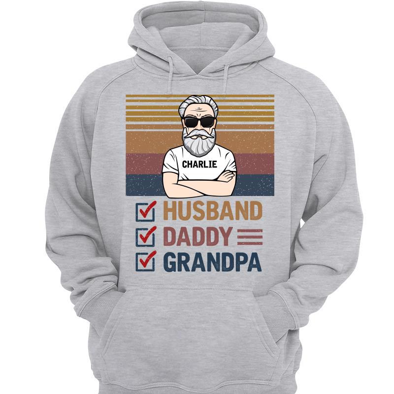 Husband Dad Grandpa Check Box Old Man Personalized Hoodie Sweatshirt