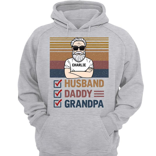 Husband Dad Grandpa Check Box Old Man Personalized Hoodie Sweatshirt