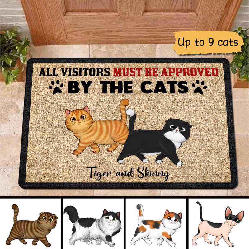 Doormat All Visitors Must Be Approved By Cats Personalized Doormat 18x30