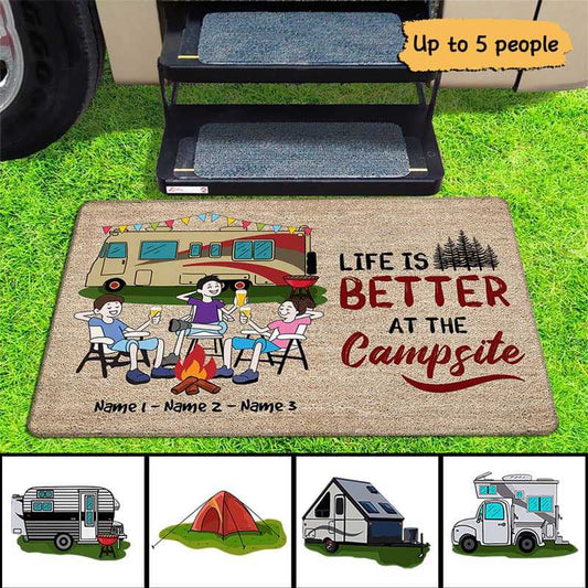 Doormat Camping Life Is Better At The Campsite Stick Campers Personalized Doormat 18x30