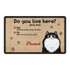 Doormat Do You Live Here Cats Personalized Doormat