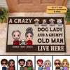 Doormat Doll Couple And Dogs Personalized Doormat 16x24