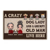 Doormat Doll Couple And Dogs Personalized Doormat