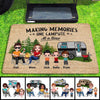 Doormat Doll Couple Camping With Kids Family Personalized Doormat 16x24