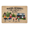 Doormat Doll Couple Camping With Kids Family Personalized Doormat