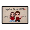 Doormat Doll Couple Sitting Valentine‘s Day Gift For Him For Her Personalized Doormat