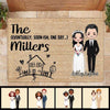 Doormat Eventually One Day Couple Chibi House Warming Gift Wedding Personalized Doormat 16x24