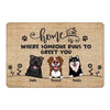 Doormat Home Is Where Someone Runs To Greet Dogs Personalized Doormat