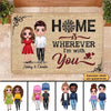 Doormat Home Is Wherever I‘m With You Couple Personalized Doormat 16x24