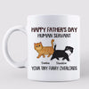 Walking Fluffy Cats Happy Father‘s Day Cat Human Servant Personalized Mug