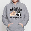 Best Cat Dad Punch Hand Personalized Hoodie Sweatshirt