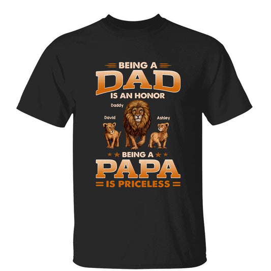 Being Papa Priceless Lion Grandpa Personalized Shirt