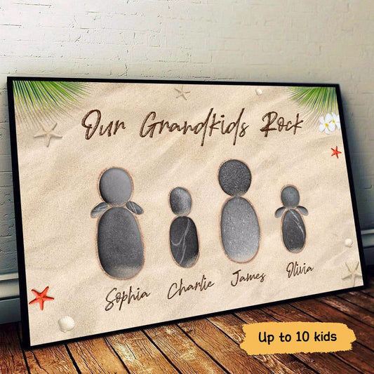 Grandkids Rock Personalized Horizontal Poster