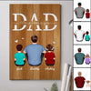 Dad We Love You Back View Father‘s Day Gift Personalized Vertical Poster