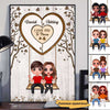 Doll Couple Missing Piece Heart Swing Personalized Vertical Poster