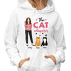 The Cat Whisperer Fluffy Cat & Drinking Woman Personalized Hoodie Sweatshirt
