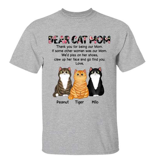 Dear Cat Mom Floral Pattern Gift Personalized Shirt