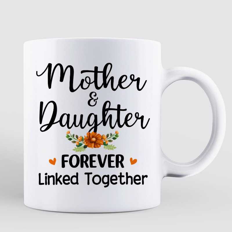Mother Children Son Daughter Linked Forever Gift Personalized Mug
