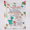 Fleece Blanket Dinosaur To My Granddaughter Grandson Personalized Fleece Blanket