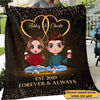 Fleece Blanket Doll Couple Sitting Valentine‘s Day Gift For Him For Her Personalized Fleece Blanket 30" x 40"