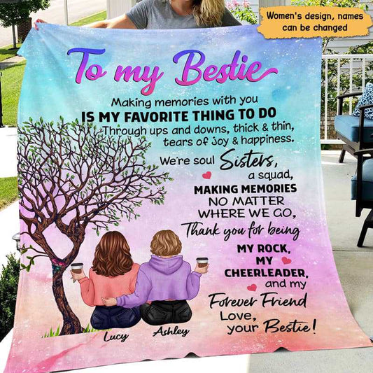 Fleece Blanket Galaxy To My Bestie Personalized Fleece Blanket 30" x 40"