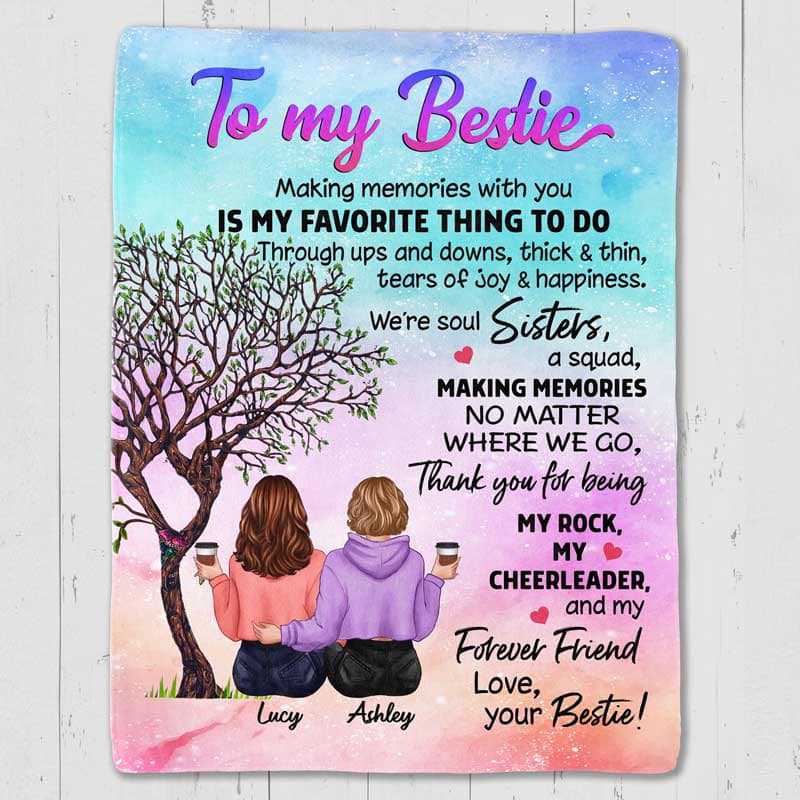 Fleece Blanket Galaxy To My Bestie Personalized Fleece Blanket