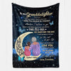 Fleece Blanket Grandma Granddaughter On Moon Personalized Fleece Blanket