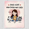 Fleece Blanket Just A Girl Who Loves Cats Personalized Fleece Blanket