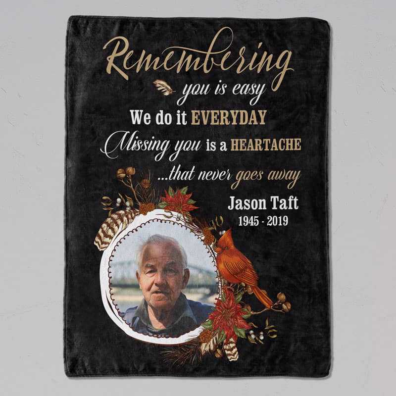 Fleece Blanket Missing You Is Heartache - Photo Memorial Personalized Fleece Blanket