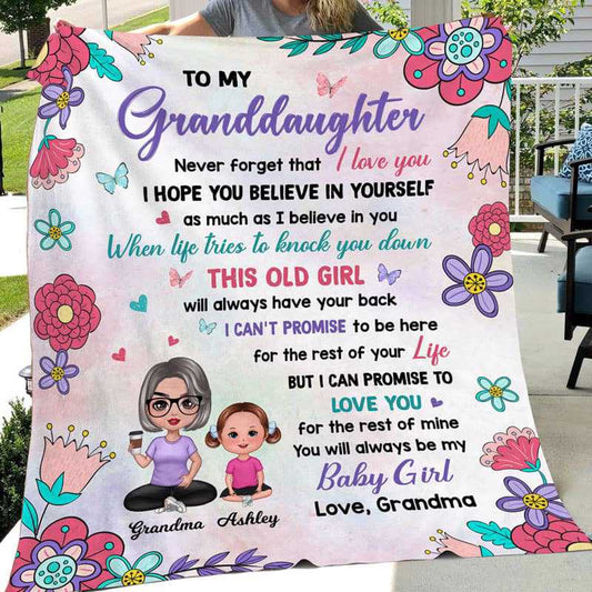 Fleece Blanket Pastel Colors To My Granddaughter Grandson Gift Personalized Fleece Blanket 30" x 40"