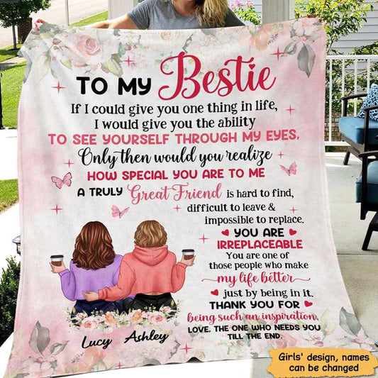 Fleece Blanket Rose Pattern To My Bestie Personalized Fleece Blanket 30" x 40"